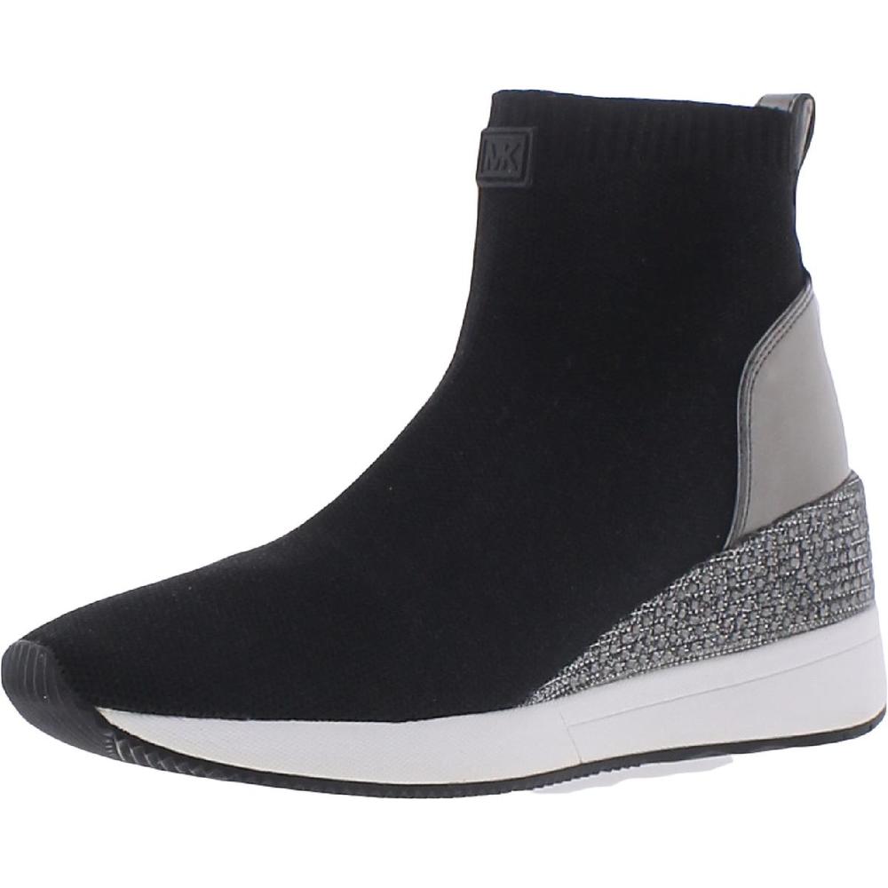 MICHAEL Michael Kors Womens Skyler Black Metallic Fashion Wedge Sneaker Shoes